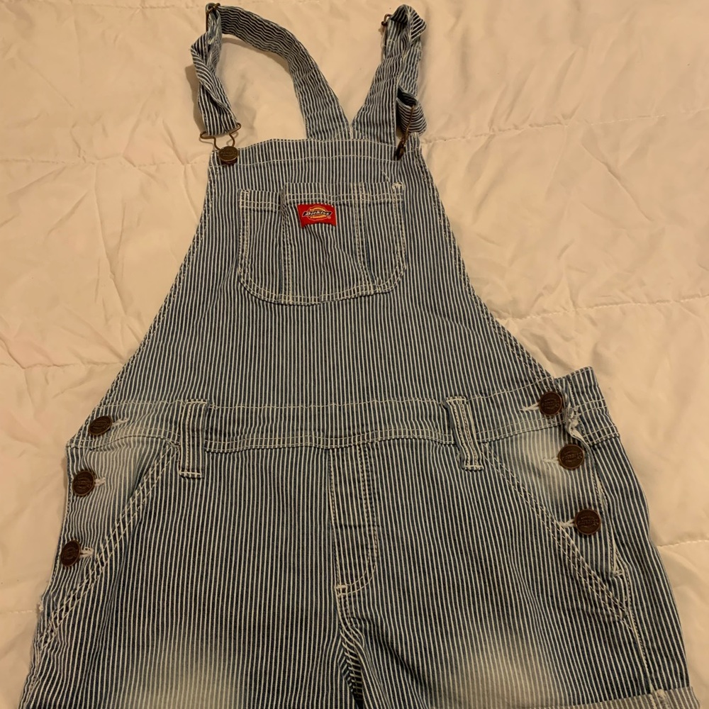 Dickies railroad stripes short-alls
